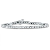 SZUL Certified Classic Diamond Tennis Bracelet Available in 14K Yellow and White Gold (2 Carat TW)