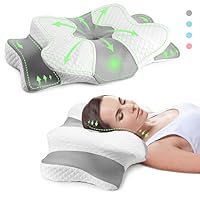 Memory Foam Cervical Pillow, Multifunctional Ergonomic Contour Pillows, Orthopedic Pillow for Neck and Shoulder Pain Relief, Washable Pillowcase, for Side Back Stomach Sleepers