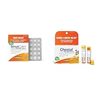 Boiron SinusCalm Tablets 120 Count and Chestal Pellets 160 Count Cough, Mucus, and Throat Irritation Relief