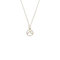 Rose Gold Plated Wave Necklace - .925 Sterling Silver