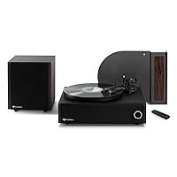 Victrola Premiere V1 Soundbar System with Built-in Record Player, Wireless Subwoofer and 5.0 Bluetooth Streaming, Stereo Soundbar, 6.5