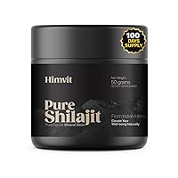Pure Himalayan Organic Shilajit Resin with Lab Report Super high Potency Fulvic Acid & Trace Minerals Humic Acid Supplement Resin| Supports Energy, Metabolism & Immunity| 50 Grams