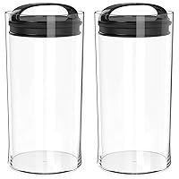 Prepara Evak Fresh Saver, 4 Quart Airless Canister with Black handle, Clear (Pack of 2)