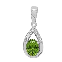 Multi Choice Oval Shape Gemstone 925 Sterling Silver Teardrop Solitaire Pendant Gift for Her