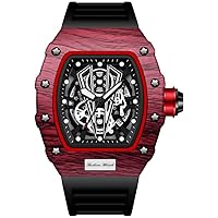 Michard Series Men's Double-Sided Openwork Barrel Fully Automatic Quartz Wristwatch Bull Dial Luminous Rotating Hands