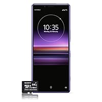 Sony Xperia 1 SIM Free Unlocked UK Smartphone, 6.5inch 4K HDR OLED Screen, 128GB Memory, 6GB RAM, Android 9.0 - Supplied with 64 GB Memory Card – Purple