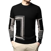 High End Designer Brand Mens Knit Black Wool Pullover Sweater Crew Neck Autum Winter Casual Jumper Clothes