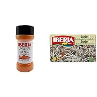 Iberia Sazon with Saffron, 12 oz+ Iberia Baby Eels in Olive Oil, 4 oz Surimi Style Angulas