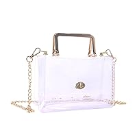 Clear Women Shoulder Bag Jelly Purse Chain Crossbody Bag Transparent Twist Lock Closure Handbag Top-Handle Satchel