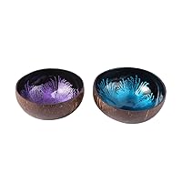 BESTOYARD 2pcs Coconut Serving Bowls Cereal Bowl Appetizer Bowl Hand Jewelry Coconut Salad Bowl Wooden Bowls Snack Storage Bowl Coconut Breakfast Bowl Key Bowl Dining Table Bamboo Tree House