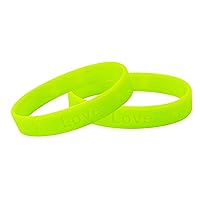 Lime Green Wholesale Pack Silicone Bracelets – Lime Green Bracelets for Non Hodgkin’s Lymphoma, Lyme Disease, Lymphoma, Muscular Dystrophy Awareness – Perfect for Support Groups & Fundraisers