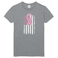 Cancer Awareness Ribbon Distressed Flag Printed T-Shirt