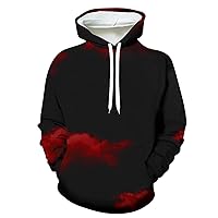 Men's Halloween Hoodies Novelty Print Graphic Sweatshirts Casual Fleece Pullover Sweater Loose Drawstring Hoodie Tops