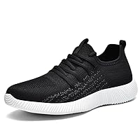 GSLMOLN Men's Trendy Solid Colour Breathable Sneakers, Plus Size Comfy Non Slip Lace Up Durable Shoes for Outdoor Activities Walking