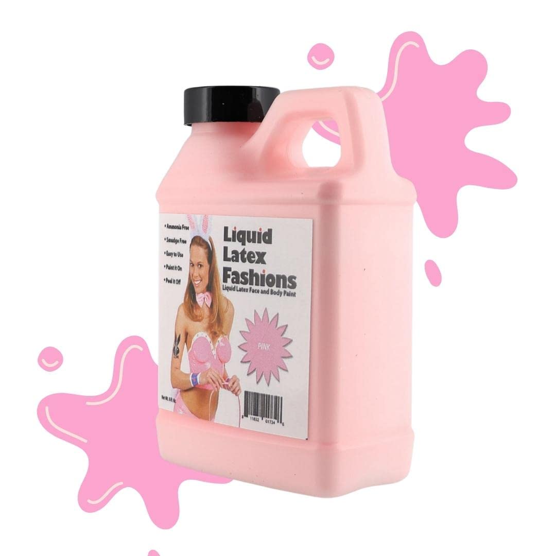 Pink 8 Oz - Liquid Latex Body Paint, Ammonia Free No Odor, Easy On and Off, Cosplay Makeup, Creates Professional Monster, Zombie Arts