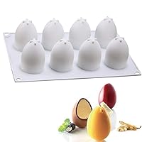 Egg Silicone Mold Baking 3D Easter Egg Shape for Chocolate Easter Eggs Jello Mold French Mousse Dessert Cake Decoration (8-Cavity)
