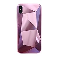 for Samsung Galaxy A21S A51 A71 4G Creative Rhombic Pattern Mirror Acrylic Phone Case Slim Durable Full Body Shockproof Cover Purple