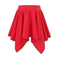 Noomelfish Girls Cotton Handkerchief Hem Twirl Skirt Mini Stretch Dance Skirts (5-12 Years)