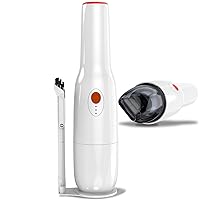 Cordless Handheld Car Vacuum Cleaner - Mini, Rechargeable, Portable, USB Charging - Powerful Vacuum for Stairs, Keyboards, and More with Reusable Filter (Pearl White)