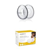 Medela Milk Collection Bundle | 2 Count Breast Milk Collection Shells and 120 Count Safe & Dry Ultra Thin Disposable Nursing Pads | Collection Cups Designed to Catch Excess Breastmilk
