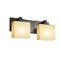 FSN-8922-55-DROP-DBRZ-LED2-1400 Modular 2 Rectangle Shade LED Light Bath Bar, Dark Bronze