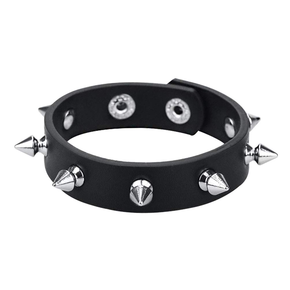 macoking Punk Studded Spike Bracelet Goth Leather Cuff Bangle Rock Halloween Wristband