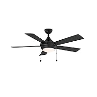 AireDrop Pull Chain 48 inch Indoor Ceiling Fan with LED Light Kit - Black