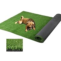 Artificial Turf Synthetic Grass, 4FT x 6FT 10mm Realistic Synthetic Fake Grass Rug 0.4 inch Height Soft Astroturf Mat for Party Wedding, Drainage Holes Faux Grass Rug Carpet for Pets