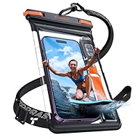 TORRAS Icecube IPX8 Waterproof Phone Pouch, Underwater Screen Touchable, Waterproof Phone Pouch Floating Snorkeling, Adjustable Lanyard, Cruise Essentials for iPhone 15 Pro Max/14/Samsung, Black-8.0''
