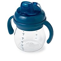 OXO Tot Transitions Soft Spout Sippy Cup with Removable Handles, Navy, 6 Ounce