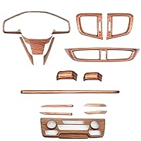 15PCS Full Interior Decoration Covers Center Consoles Instrument Panel Dashboard Trims Central Side Air Outlet Steering Wheel Moulding Trim Kits For Honda CRV 2017-2021 Peach Wood