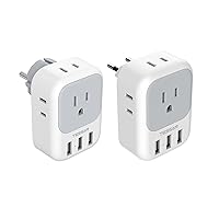 Type E F and Type C Plug Adapter Bundle, TESSAN Germany France Power Adapter, Travel Adaptor for US to Europe EU Iceland Korea Greece German French