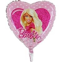 Toyland® 18 Inch Heart Shaped Barbie Character Foil Balloon With Polka Dots - Kids Party Decorations