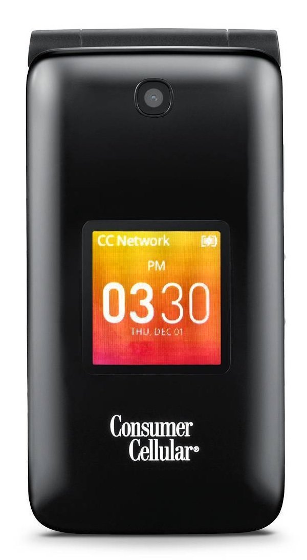Consumer Cellular - Alcatel Go Flip 4044L 4G Lte 4G 2MP - Flip Phone - Black