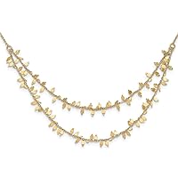 1.4mm 925 Sterling Silver Gold Plated Multi layer With 2 In Ext Necklace 16 Inch Jewelry for Women