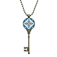 Talavera Decorative Flower Ilustration Key Necklace Pendant Tray Embellished Chain