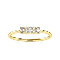 Certified Adjustable Ring Studed With 0.16 Tcw IJ-SI Oval & Round Natural Diamond In 10K White/Yellow/Rose Gold For Women Wedding Jewelry