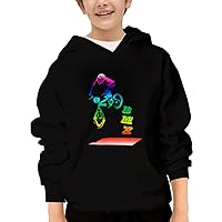 Bmx Rainbow Unisex Youth Hooded Sweatshirt Cute Kids Hoodies Pullover for Teens