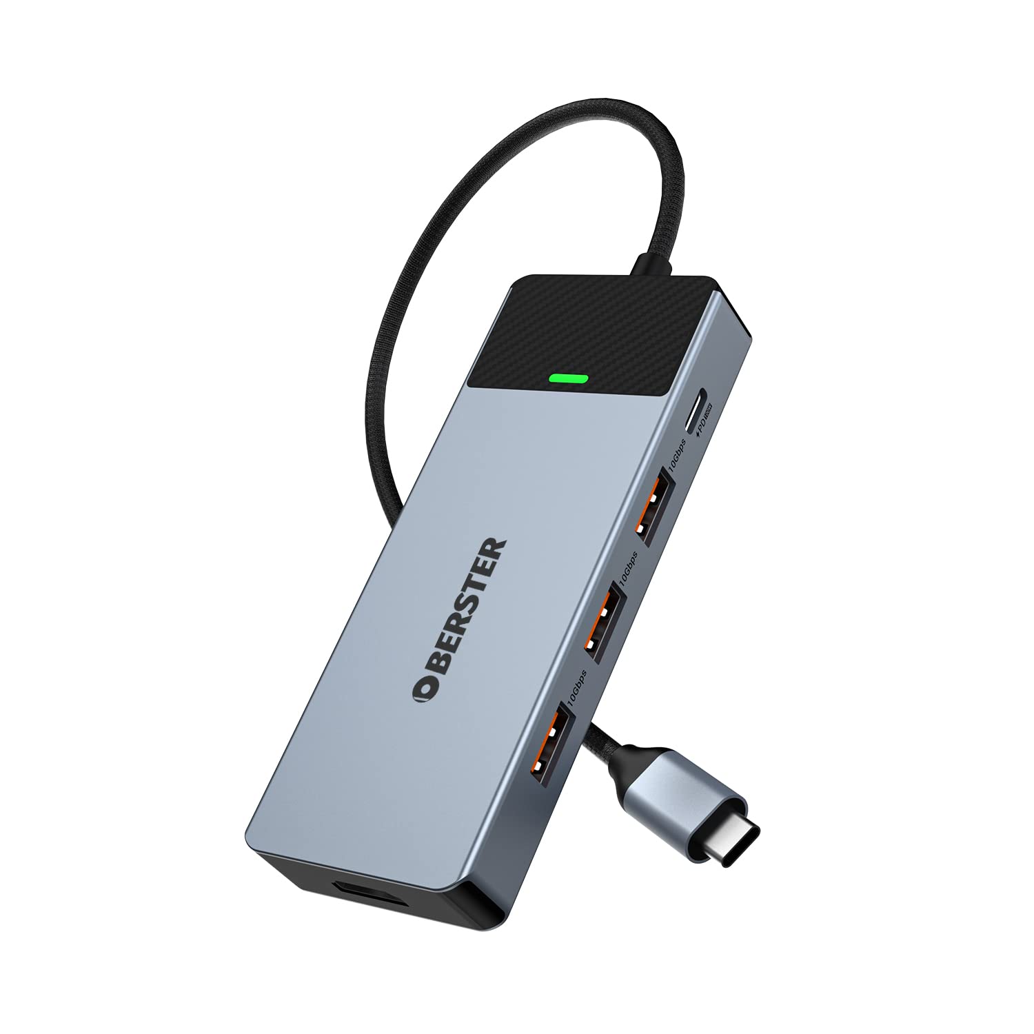 USB C 3.2 Hub with HDMI 4K@60Hz, OBERSTER USB C Adapter (USB A/C 3.2 10Gbps, 100W PD), Adaptador USB C 3.2 Ultra Delgado Compatible for MacBook Air/Pro, iMac, iPad Pro