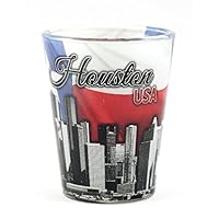 Houston Texas Flag & Skyline Collage Shot Glass ctm