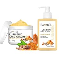 NP 2PCS Turmeric Face Cream for Face & 100ml Turmeric Body Lotion Anti-Aging Long-lasting Moisturizing Smooth Skin