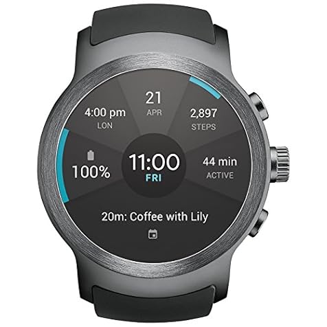 LG Watch SPORT Wi-Fi Unlocked GSM Smartwatch P-OLED Display Titan / Silver W280A (Renewed)