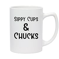 Sippy Cups & Chucks - 14oz White Ceramic Statesman Coffee Mug, White