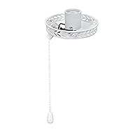 Aspen Creative 22001-21, Painted White One Ceiling Fan Fitter Light Kit with Pull Chain with 4 1/2