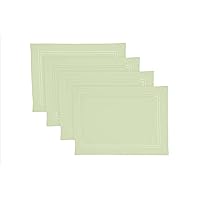 Solino Home Linen Placemats 14 x 19 Inch – 100% Pure Linen Sage Green Placemats Set of 4 – Double Hemstitch Cloth Fabric Placemats