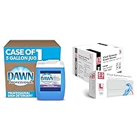 P&G PROFESSIONAL Dawn Dishwashing Liquid Soap Detergent, Bulk Degreaser Removes Greasy Foods from Pots & Basic Medical Synmax Vinyl Exam Gloves - Latex-Free & Powder-Free - Medium, BMPF-3002