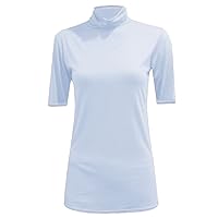 Women Polo Turtle Neck Short Sleeve Ladies T Shirt TOP