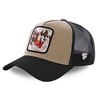 Mesh Back Snapback Trucker Hat for Men & Women Embroidered Golf Baseball Caps Cartoon Bass Fishing Hat