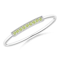 Peridot Round 2.00mm Evergreen Promise Ring | Sterling Silver 925 | For Woman's And Girls Collection | This promise ring is the perfect way to show someone how much you care.