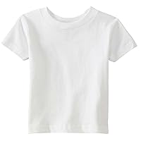 RABBIT SKINS Infant Short Sleeve T-Shirt, White, 24 Months
